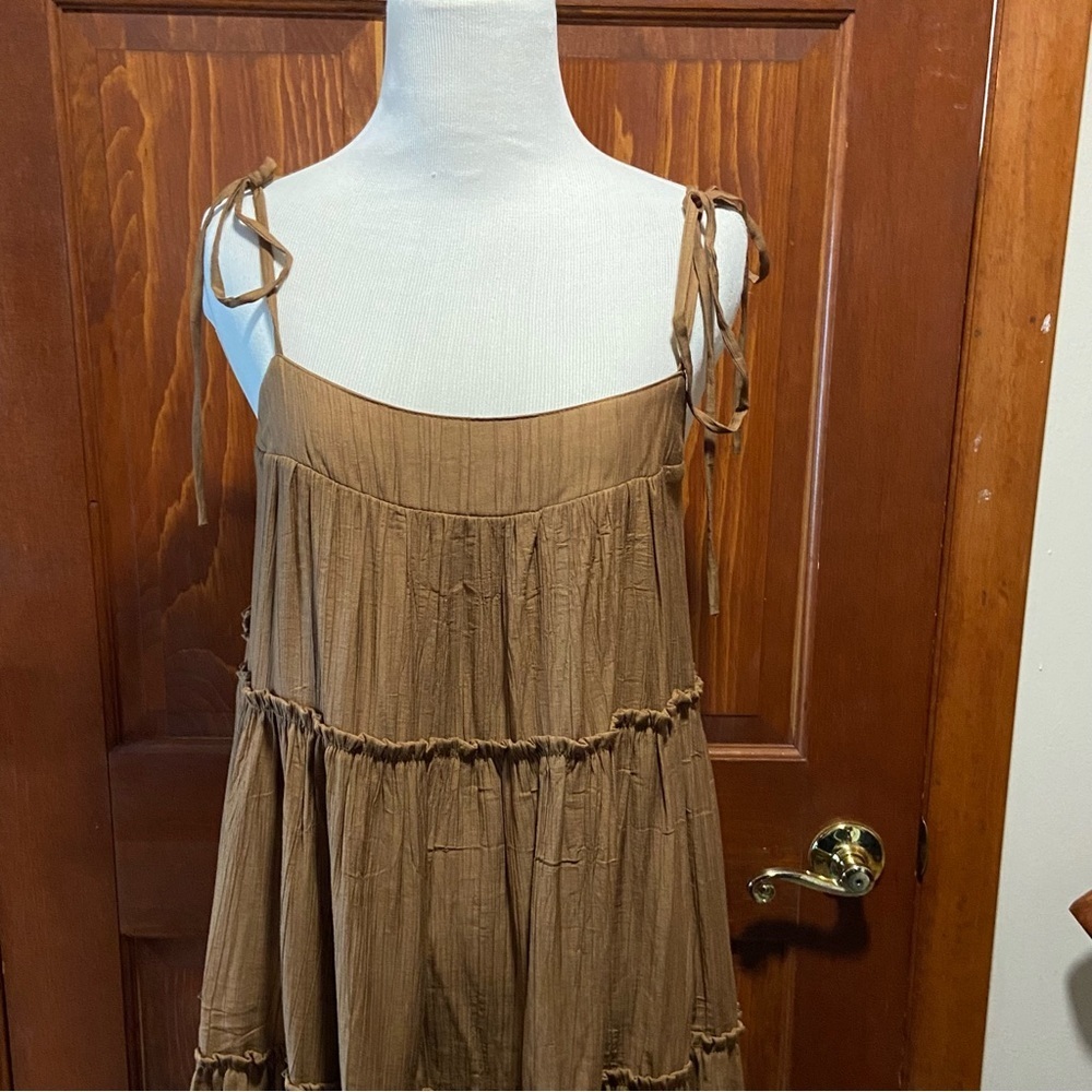 Emory Park Tiered Shift Dress Brown Size Small - Picture 2 of 10